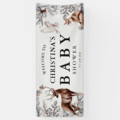 Winter Woodland Animals Aquarell Kinderdusche Banner (Vertikal)