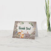 Winter Woodland Animals Aquarell Kinderdusche Dankeskarte (Vorderseite)