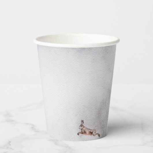 Winter Woodland Animals Aquarell Kinderdusche Pappbecher (Rückseite)