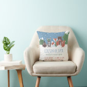 Winter Woodland Animals Baby Birth Stats Kissen (Stuhl )