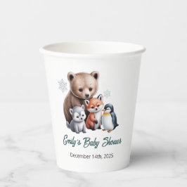 Winter Woodland Animals Baby Shooting Paper Cup Pappbecher