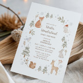 Winter Woodland Animals Baby Shower Einladung