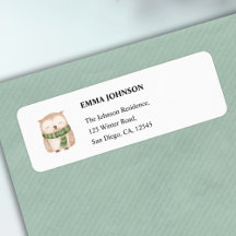 Winter Woodland Animals Baby Shower Return Address