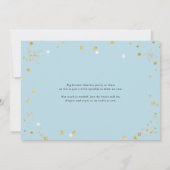 Winter Woodland Animals Baby Sprinkle Dusche Blau Einladung (Rückseite)
