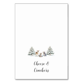 Winter Woodland Animals Dusche Buffet Food Labels Tischnummer