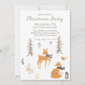 Winter Woodland Animals Folk Art Weihnachten Einladung (Vorderseite)