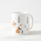 Winter Woodland Animals Folk Art Weihnachten Kaffeetasse (VorderseiteRechts)