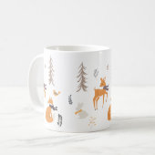 Winter Woodland Animals Folk Art Weihnachten Kaffeetasse (Vorderseite Links)