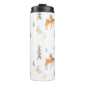 Winter Woodland Animals Folk Art Weihnachten Thermosbecher (Vorderseite)