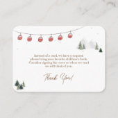 Winter Woodland Animals Forest Baby Shower Books Begleitkarte (Rückseite)