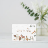 Winter Woodland Animals Forest Baby Shower Books Begleitkarte (Stehend Vorderseite)