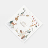 Winter Woodland Animals Forest Baby Shower Serviette (Ecke)