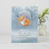 Winter Woodland Animals Fox Kinderdusche Einladung (Stehend Vorderseite)