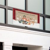 Winter Woodland Animals Kinderdusche Begrüßungs-Pa Banner (Äußeres Gebäude)