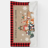 Winter Woodland Animals Kinderdusche Begrüßungs-Pa Banner (Vertikal)