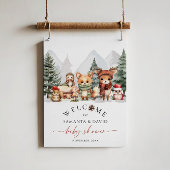 Winter Woodland Animals Kinderdusche Begrüßungszei Poster