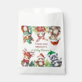 Winter Woodland Animals Kinderdusche Danke Geschenktütchen (Vorderseite)