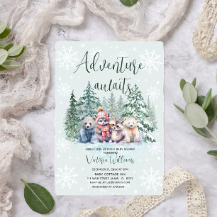 Winter Woodland Animals Kinderdusche Einladung