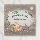 Winter Woodland Animals Kinderdusche Geschenkanhänger (Rückseite)