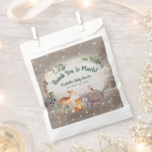 Winter Woodland Animals Kinderdusche Geschenktütchen (Ausgeschnitten)