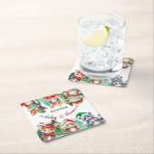 Winter Woodland Animals Kinderdusche Rechteckiger Pappuntersetzer (Vor Ort)