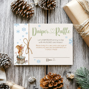 Winter Woodland Animals Kinderdusche Windelwanne R Begleitkarte