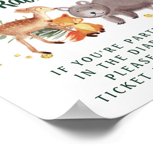 Winter Woodland Animals Kinderdusche Windelwanne R Poster (Ecke)