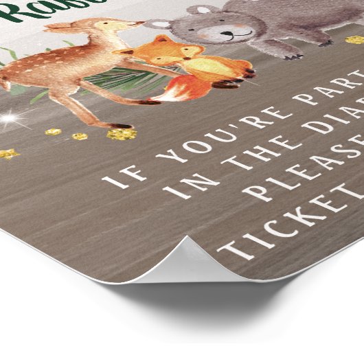 Winter Woodland Animals Kinderdusche Windelwanne R Poster (Ecke)