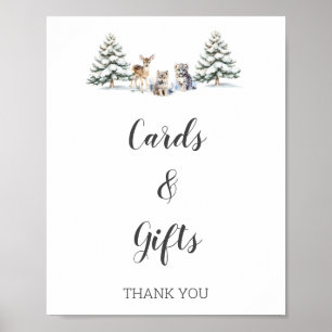 Winter Woodland Animals Kinderduschkarten & Gesche Poster