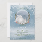 Winter Woodland Animals Rabbit Baby Dusche Einladung (Vorderseite)