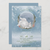 Winter Woodland Animals Rabbit Baby Dusche Einladung (Vorne/Hinten)