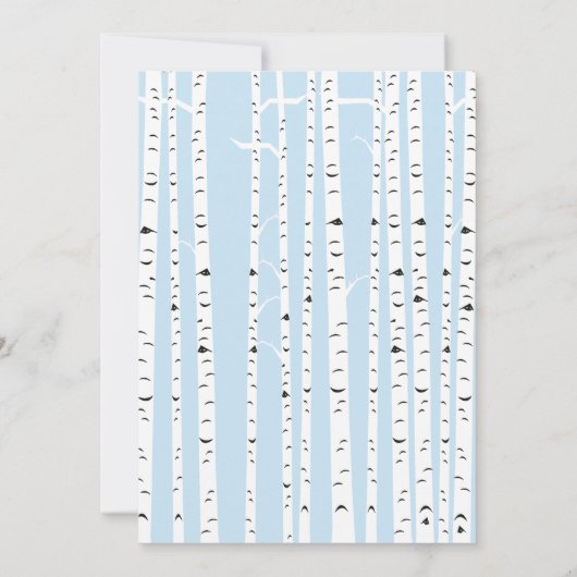 Winter Woodland Animals Wünsche für Baby (blau) Einladung (Rückseite)