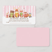 Winter Woodland Baby Animals Windeln Raffle Ticket Begleitkarte (Vorne/Hinten)
