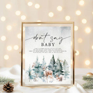 Winter Woodland Baby Cold Outside Sage nicht Baby Poster
