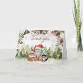 Winter Woodland Baby Dusche Dankeskarte (Vorderseite)