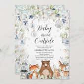 Winter Woodland Baby Dusche Einladung (Vorne/Hinten)