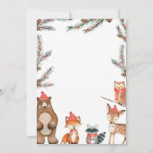 Winter Woodland Baby Dusche Einladung (Rückseite)