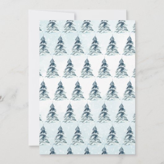 Winter Woodland Baby Dusche Einladung (Rückseite)