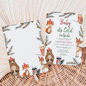 Winter Woodland Baby Dusche Einladung