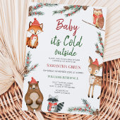 Winter Woodland Baby Dusche Einladung