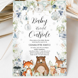 Winter Woodland Baby Dusche Einladung