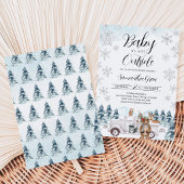 Winter Woodland Baby Dusche Einladung