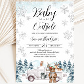 Winter Woodland Baby Dusche Einladung