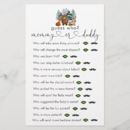 Winter Woodland Baby Dusche Ratet, wer Game