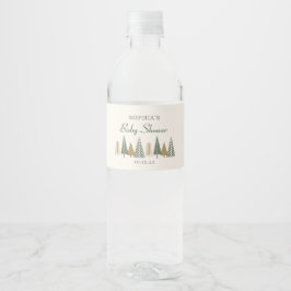 Winter Woodland Baby Dusche Wasserflaschenetikett