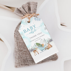 Winter Woodland Baby Es ist kalte Außendusche Geschenkanhänger