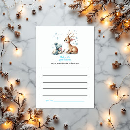 Winter Woodland Baby Es ist kalte Außendusche Hinweiskarte