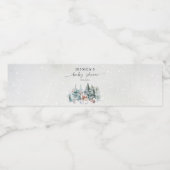 Winter Woodland Baby Es ist kalte Außendusche Wasserflaschenetikett (Einzelnes Label)