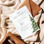 Winter Woodland Baby ist kalte Außendusche Einladung