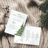 Winter Woodland Baby ist kalte Außendusche Einladung